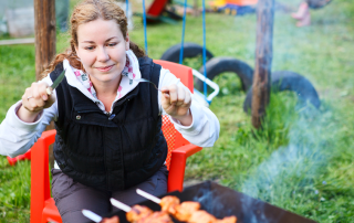 women behind grill with kabobs - grill tips