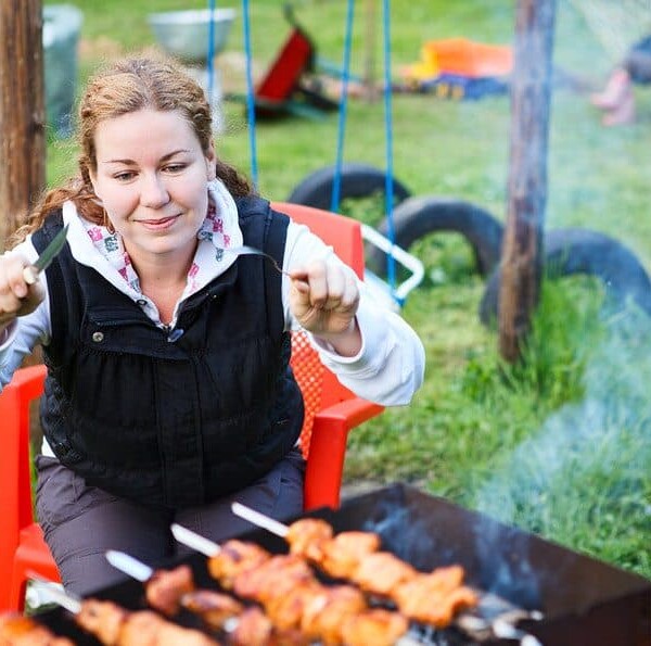 women behind grill with kabobs - grill tips
