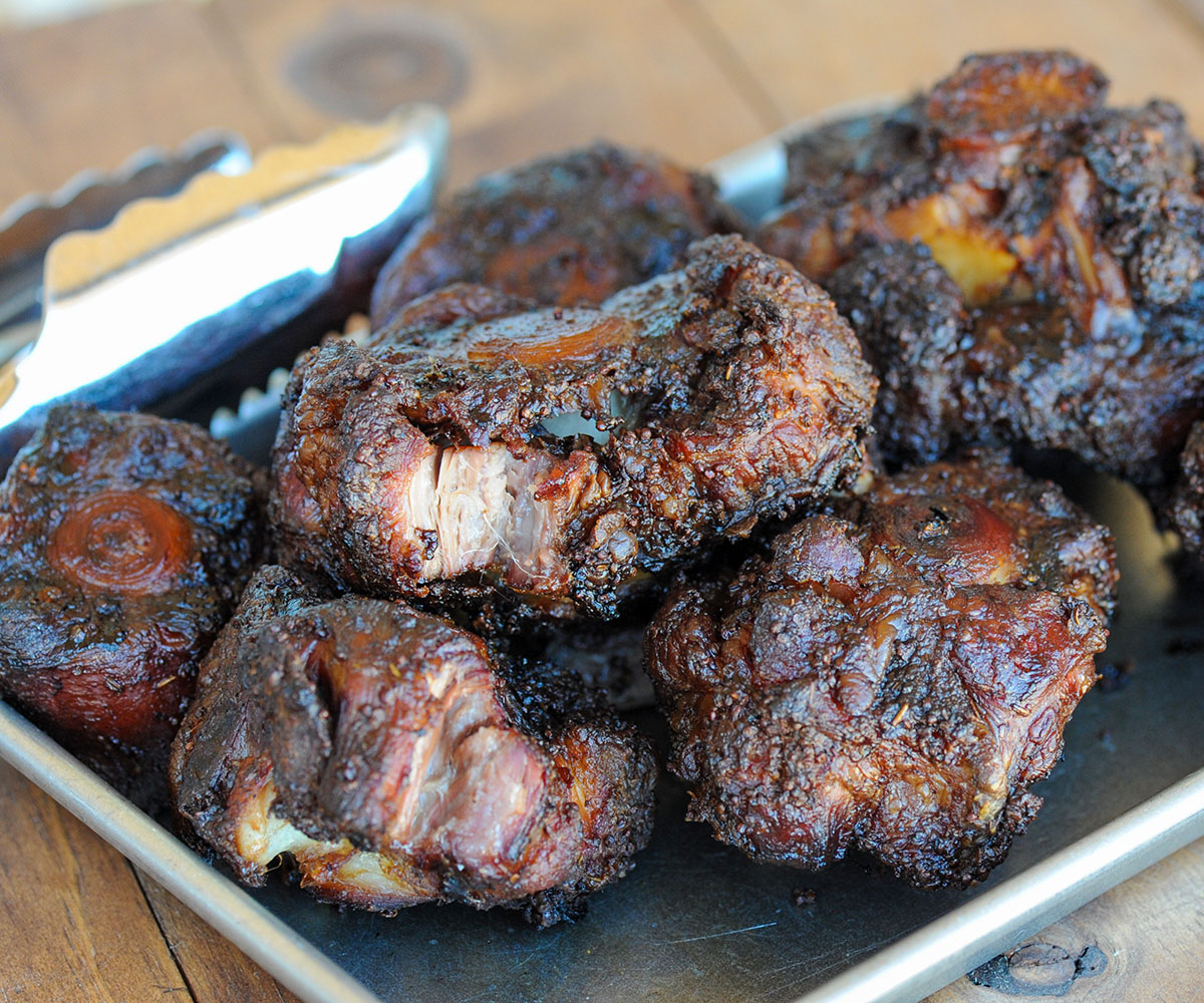 platter of barbecued oxtail.