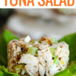 grilled tuna salad on a bed of lettuce.