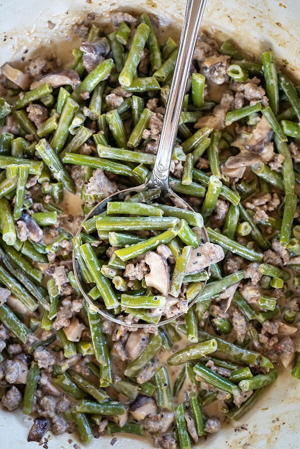 Homemade Green Bean Casserole.