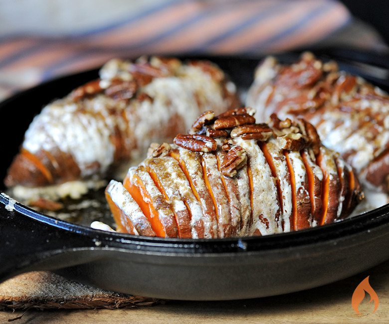 Hasselback Sweet Potatoes from Girls Can Grill