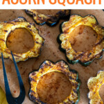 grilled acorn squash rings on a platter.