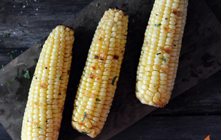 Grilled Corn on slate platter