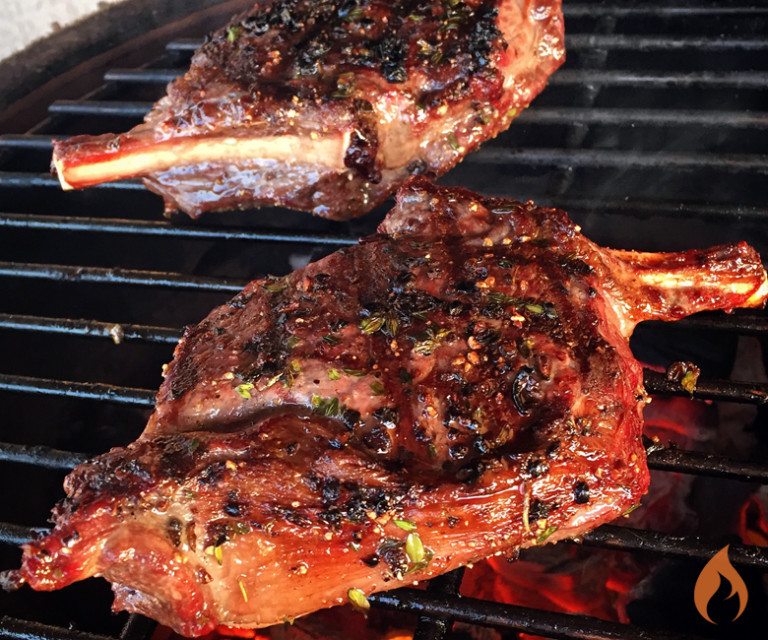 Grilled Elk Chops with Juniper Pickled Onions Girls Can Grill