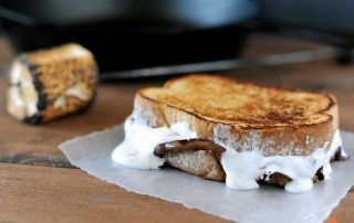 grilled sandwich with melted marshmallow oozing out