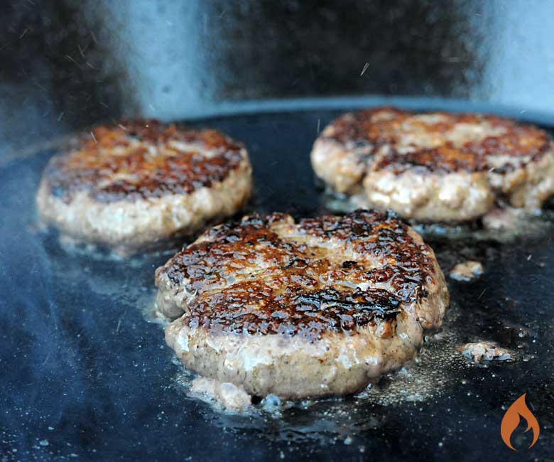Grilling Burgers on a Plancha