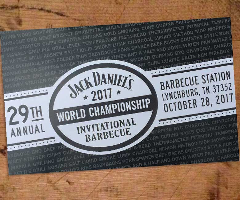 2017 Jack Daniel's World Championship Invitational Barbecue Agenda