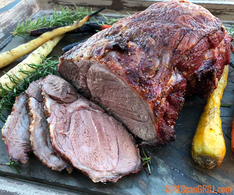 How long to cook a 4 pound leg of lamb Grilled Aussie Leg Of Lamb Roast Girls Can Grill