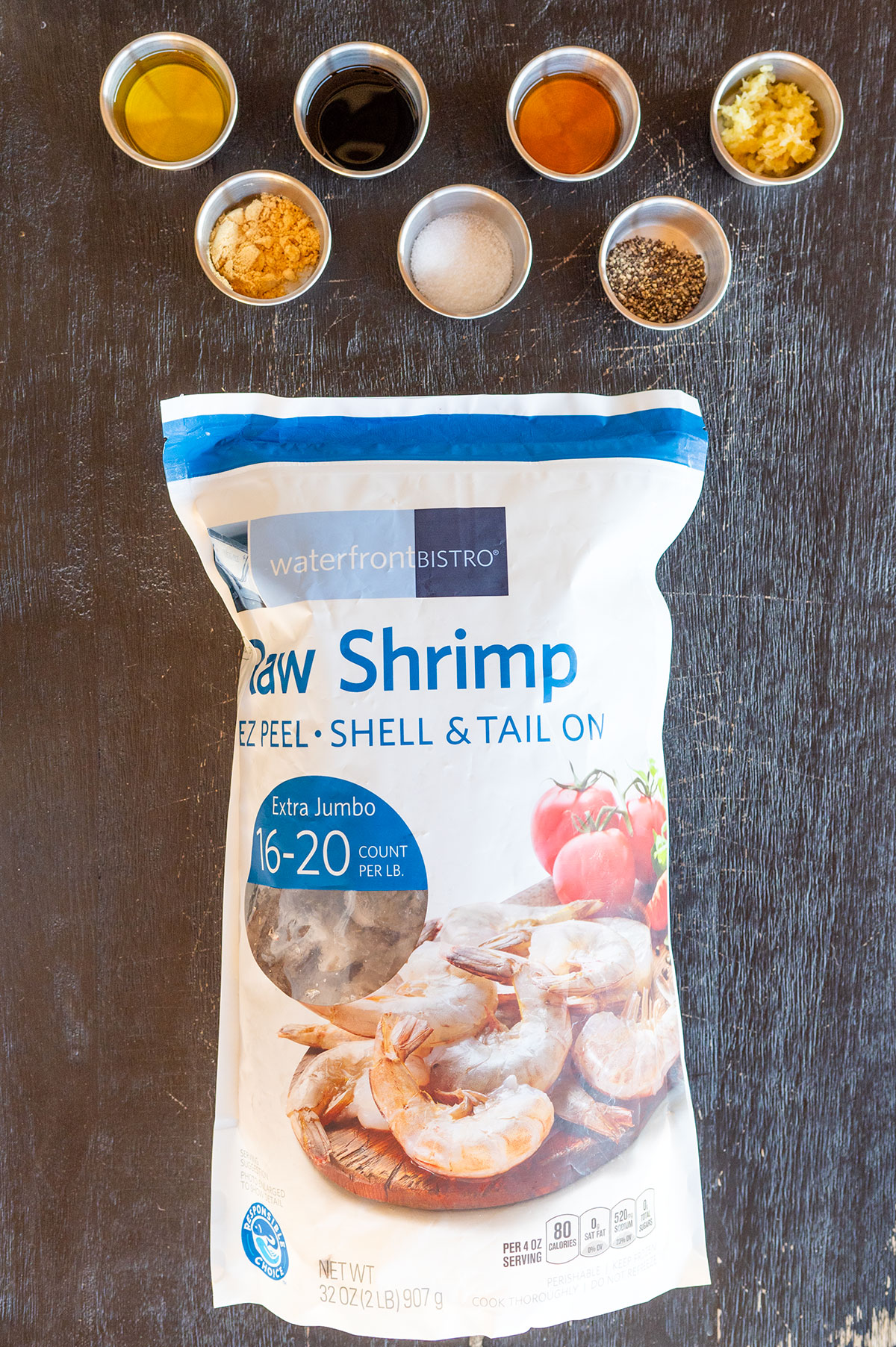 Grilled shrimp ingredients.