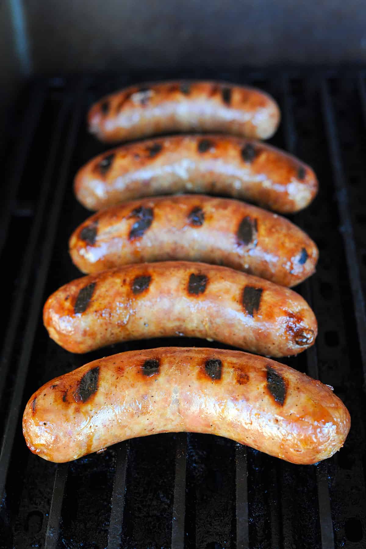 Grilled bratwurst.