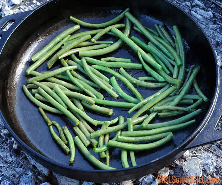 15Minute Cast Iron Garlic Green Beans Girls Can Grill