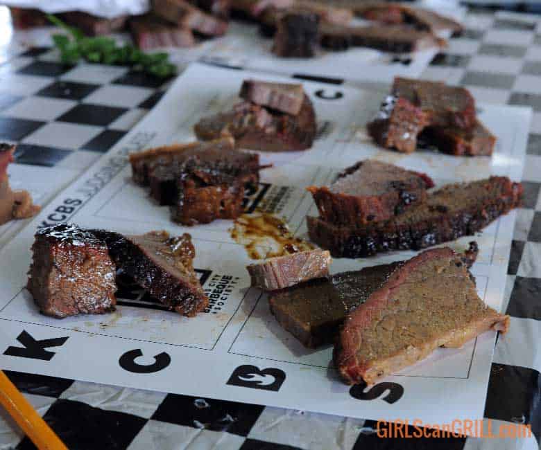 KCBS judges plate with brisket