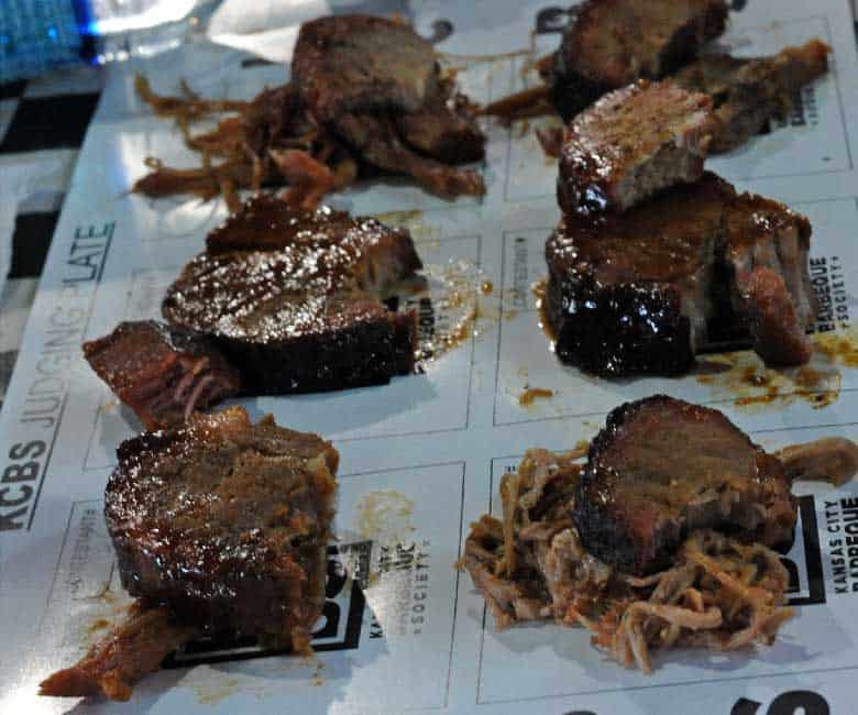 KCBS judges plate with pork