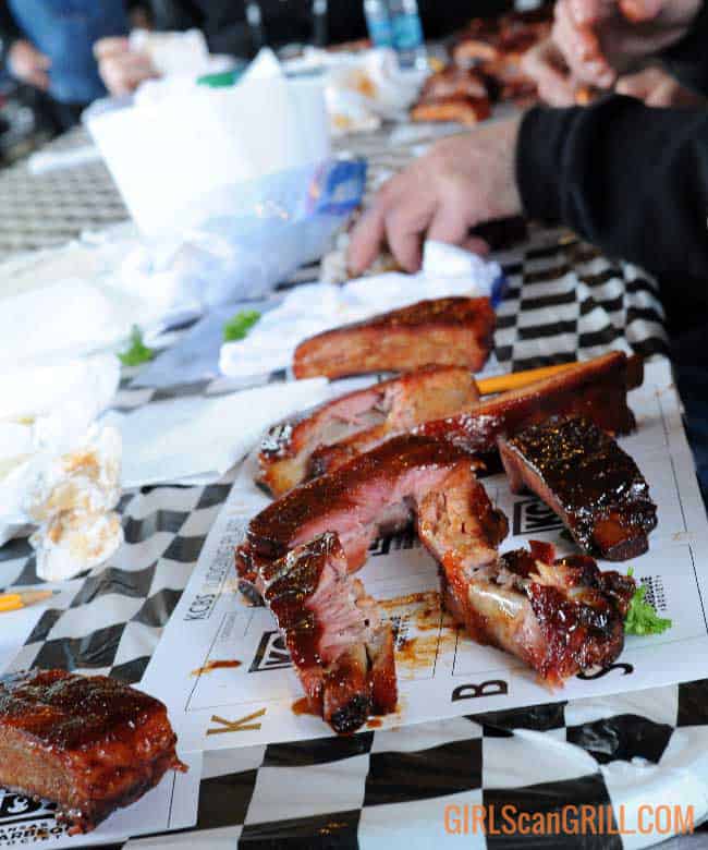 KCBS judges plate with ribs