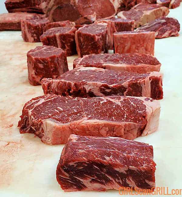 table of beef cuts