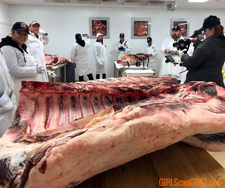 group in meat butcher lab.