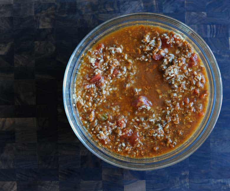 bowl of seafood paella mix