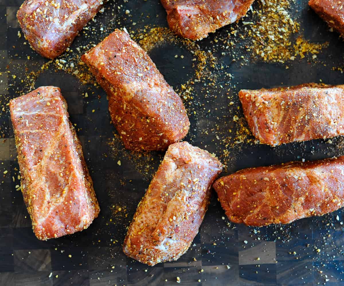 country style pork ribs seasoned