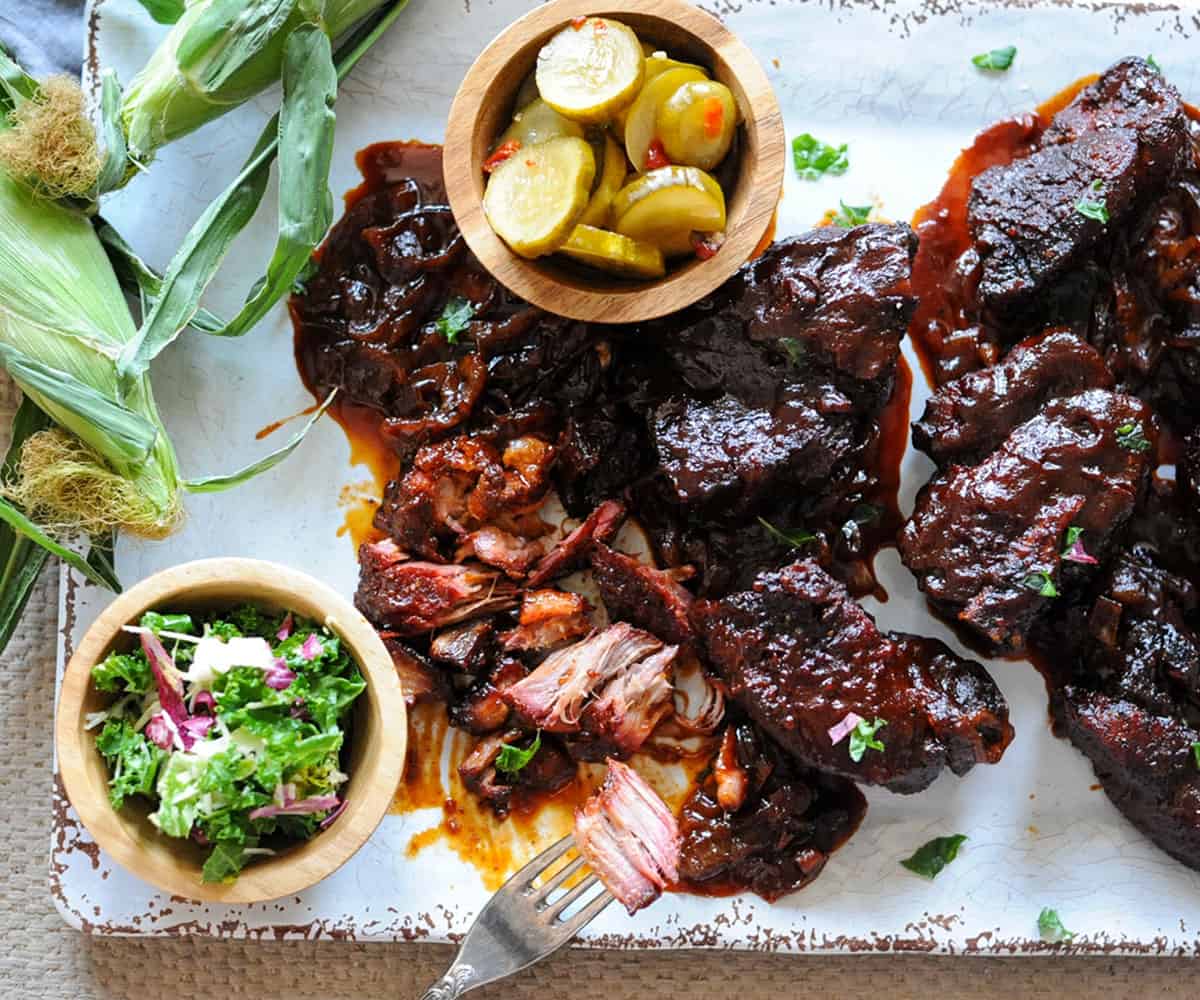 country style pork ribs platter