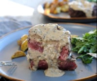Grilled Filet Mignon with Peppercorn Sauce
