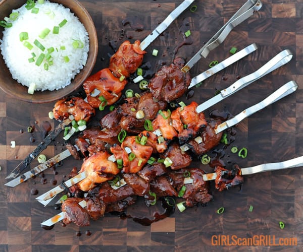 Filipino BBQ Pork and Chicken Skewers + Video Girls Can Grill