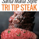 medium rare slice of tri tip steak