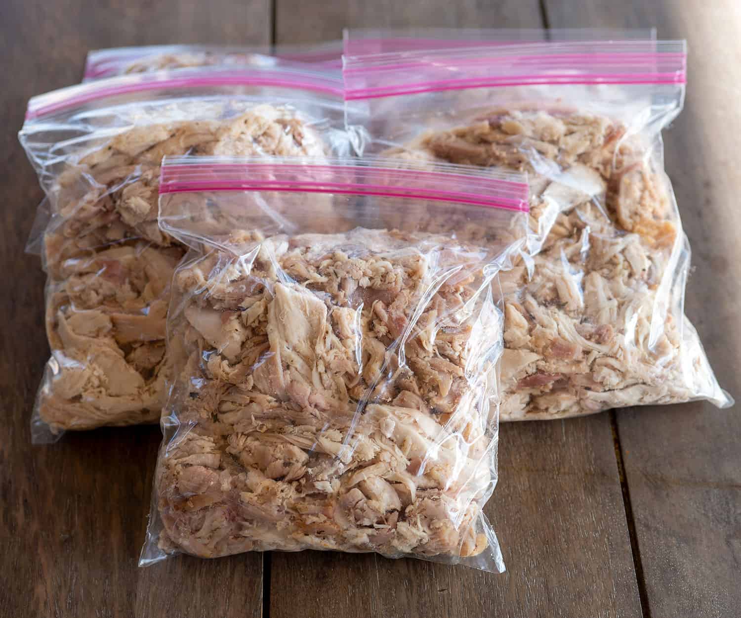 bags of smoked pulled turkey.