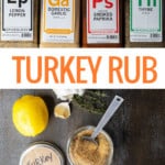 bottles of seasonings to make turkey rub