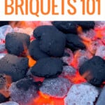 Charcoal briquets burning
