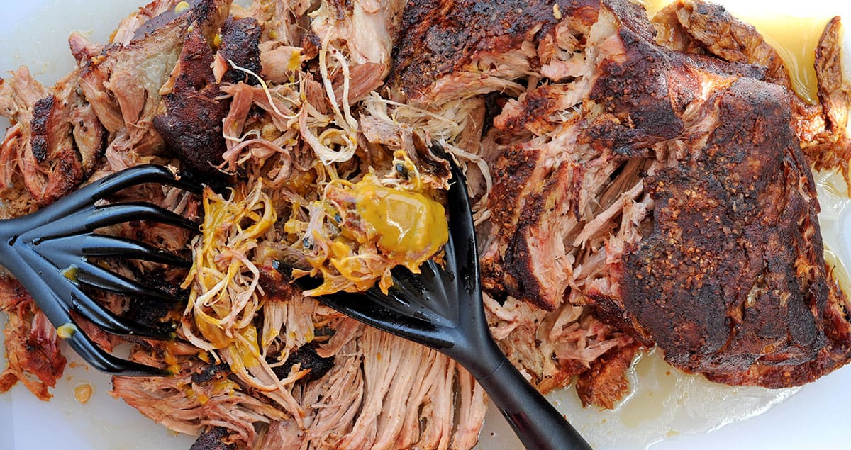 pulled pork with mustard sauce
