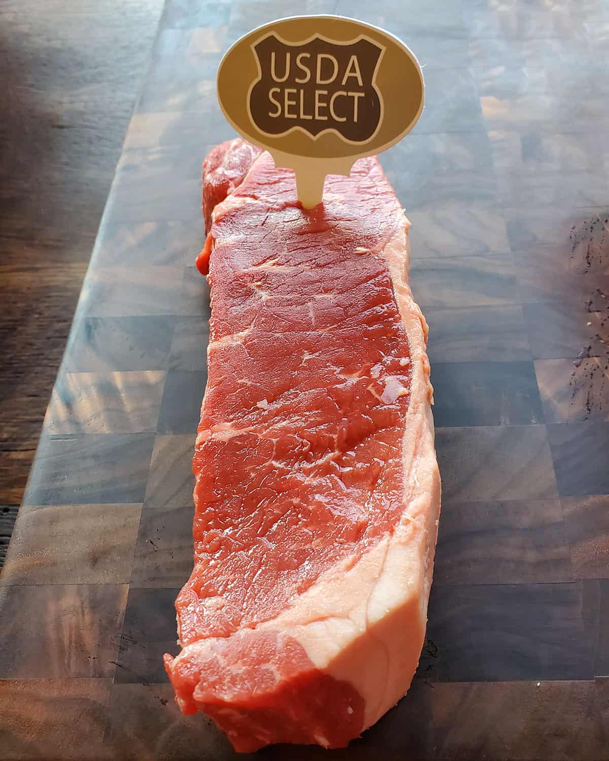 USDA graded select ribeye with very little marbling