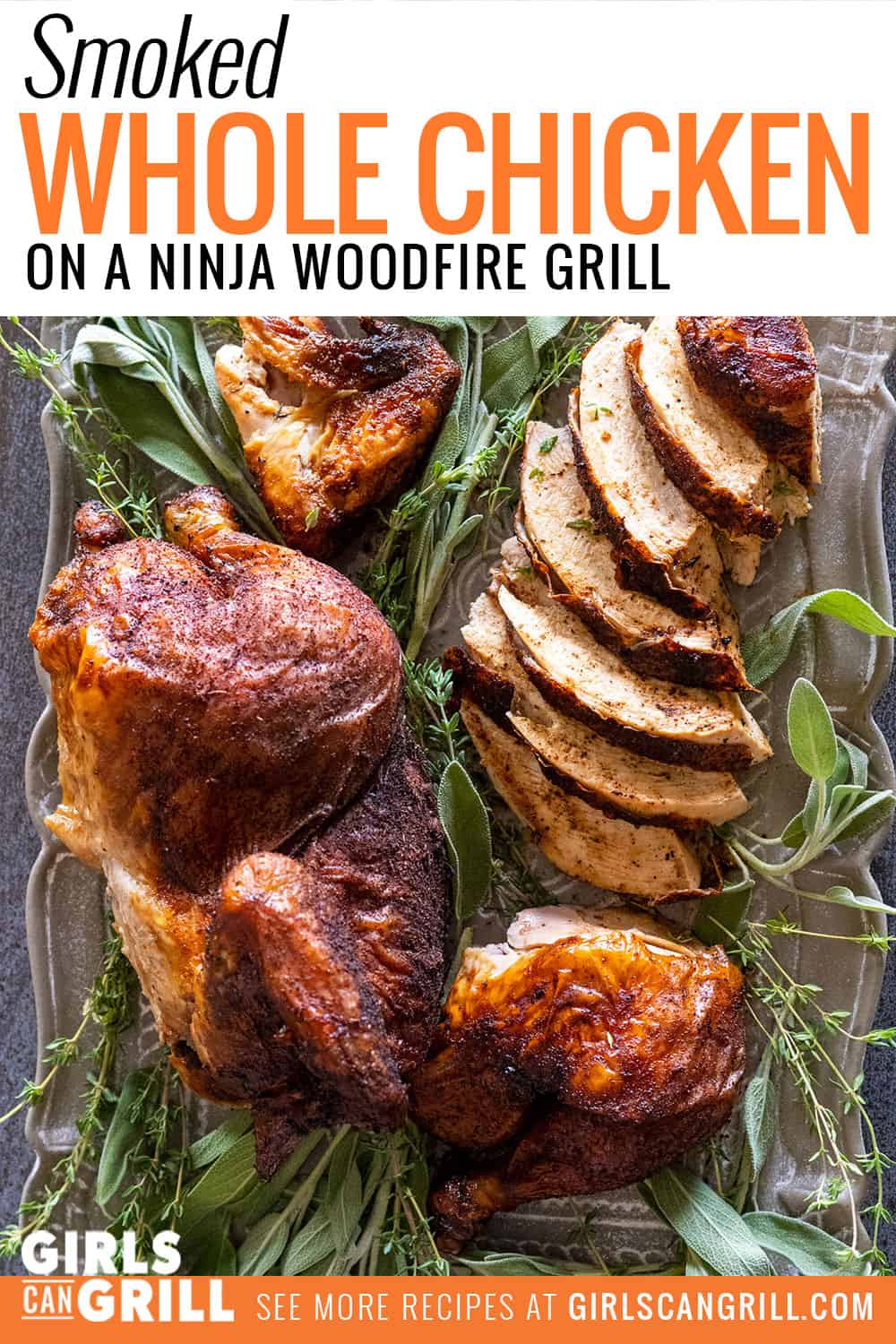 Smoked Whole Chicken on a Ninja Woodfire Grill Girls Can Grill