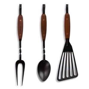 grilling fork, spoon and spatula.