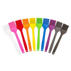 10 colors of hi-temp silicone basting brushes.