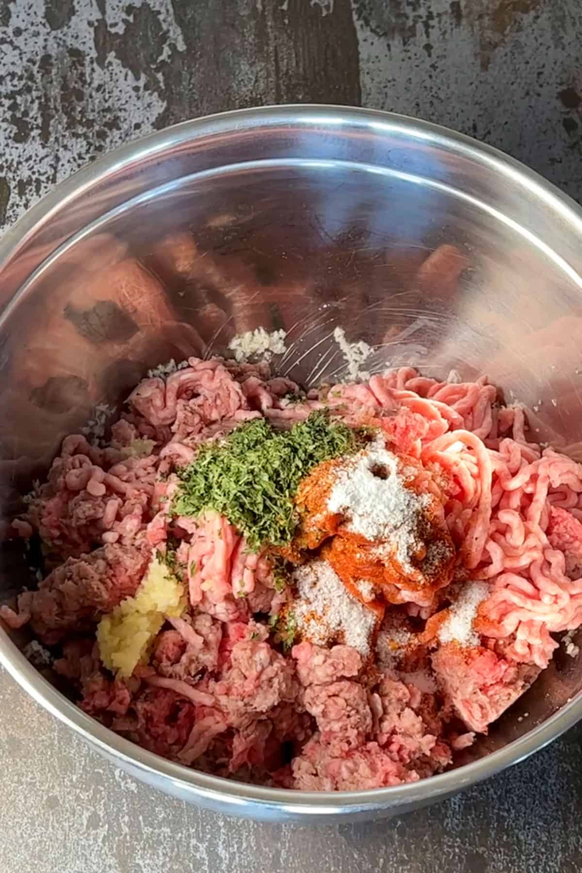 meatball mix in large bowl.