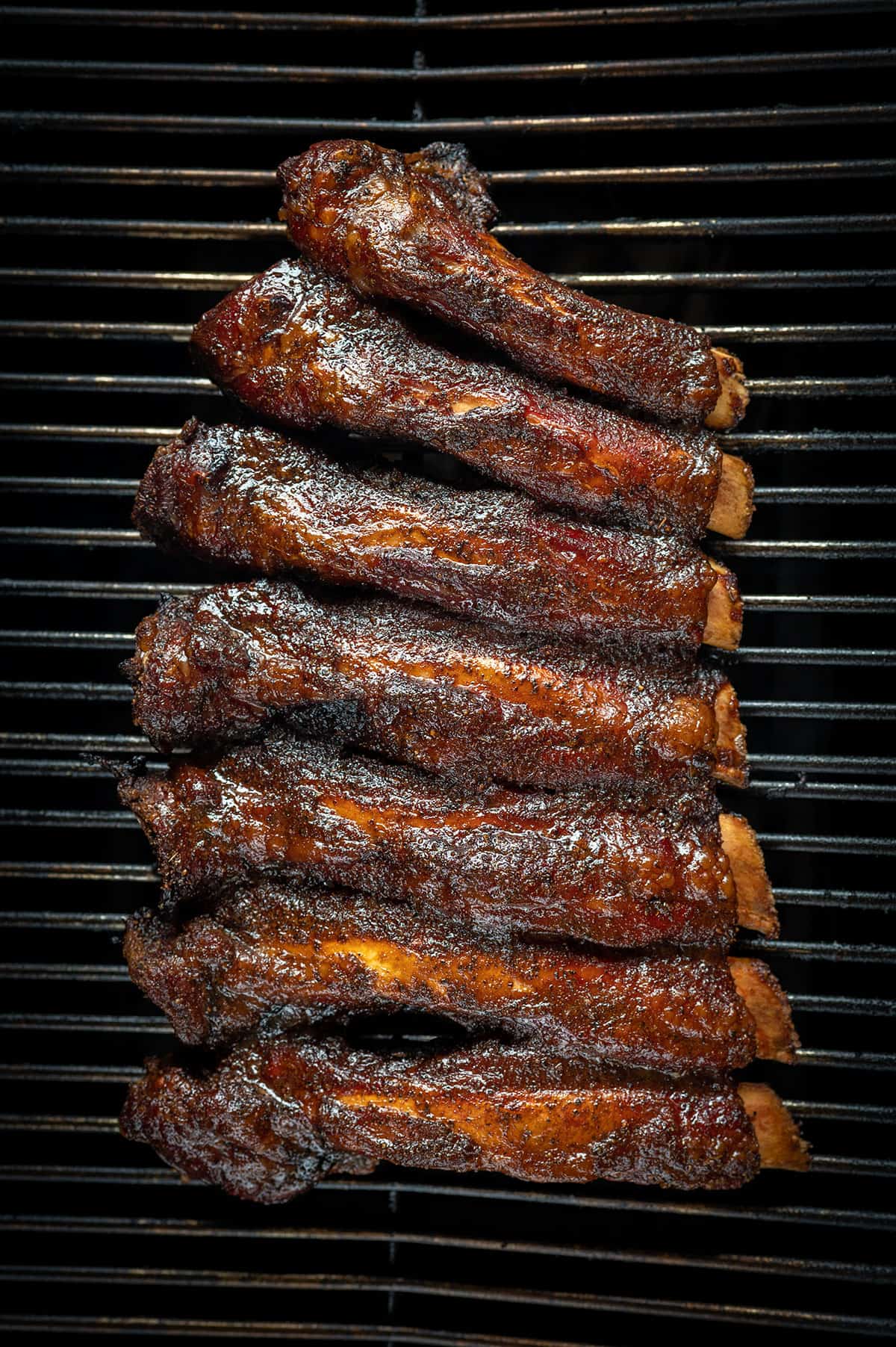 Rack of smoked beef back ribs