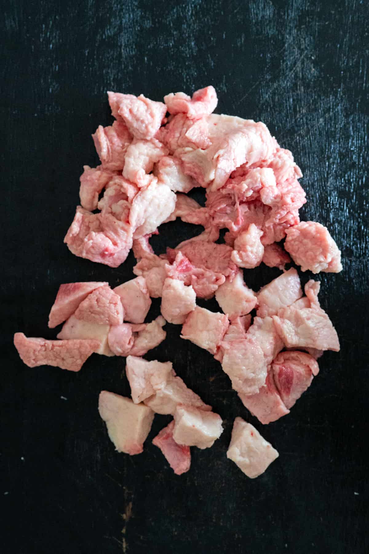 cubes of beef fat.