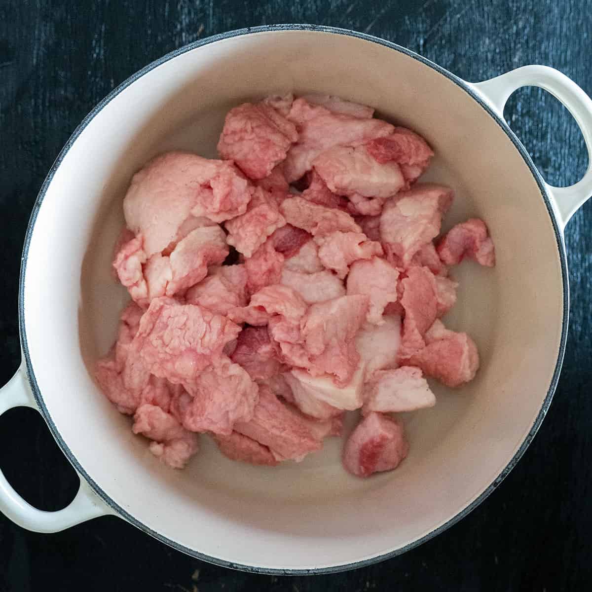 beef trimmings in a large pot.