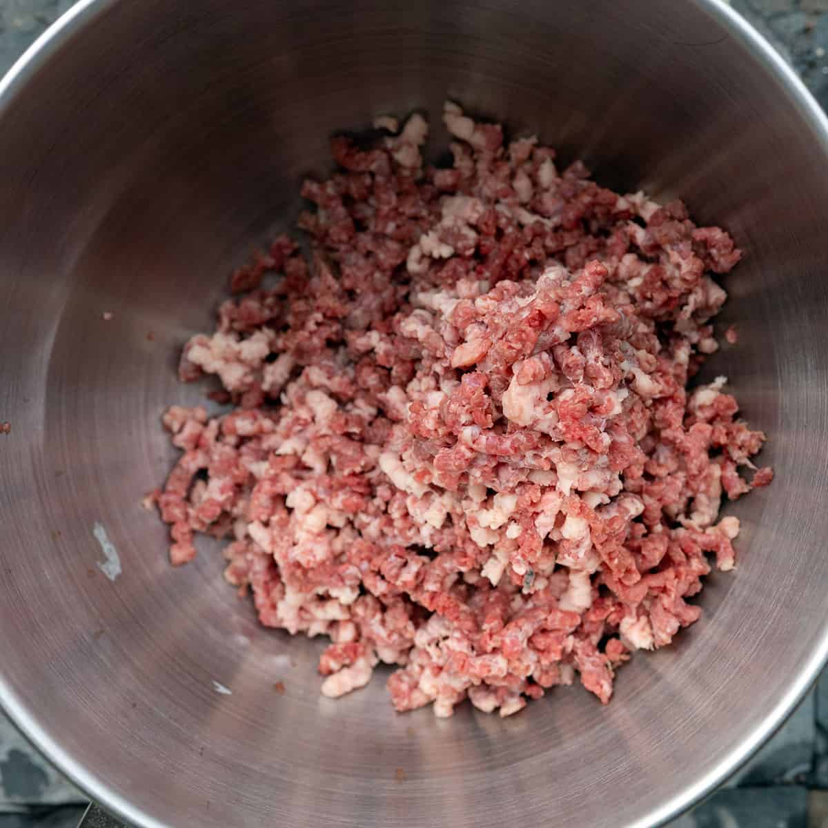 bowl of ground beef.