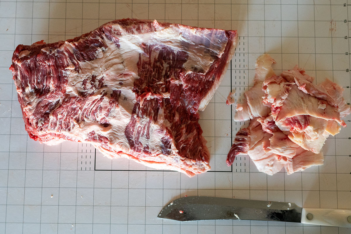 fat removed from brisket point.