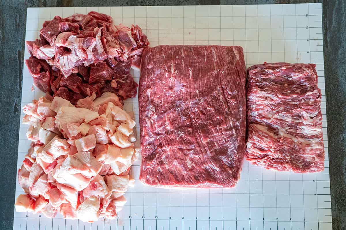 brisket flat and point separated plus trimmings.