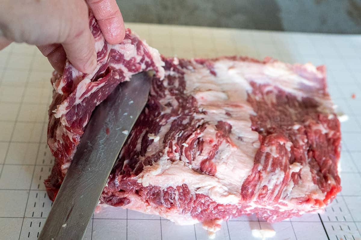 removing hump from brisket point.