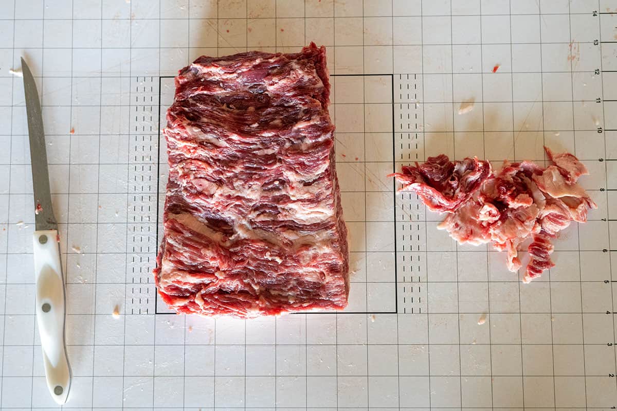 silver skin removed from brisket point.