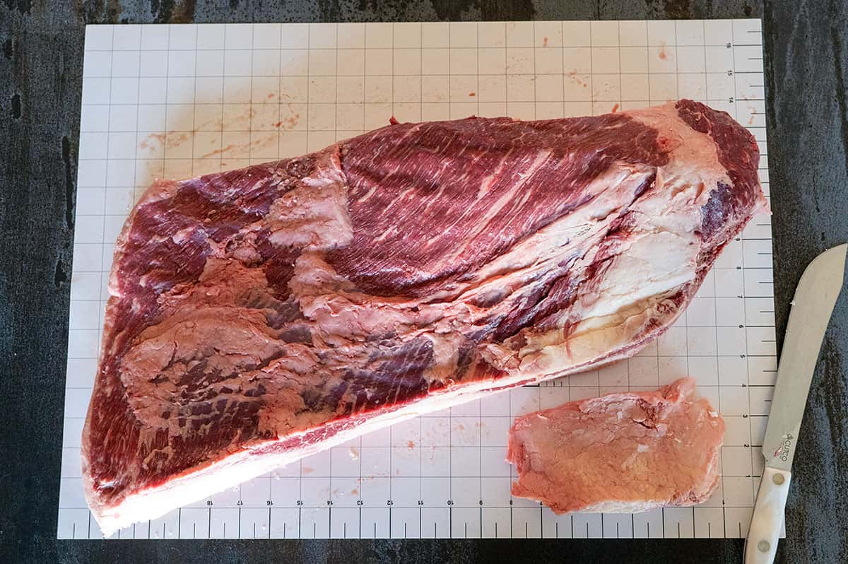 fat hump removed from whole brisket.