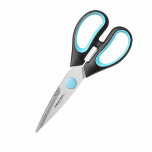 black and blue kitchen scissors.
