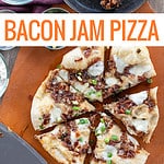 Sliced bacon jam pizza.