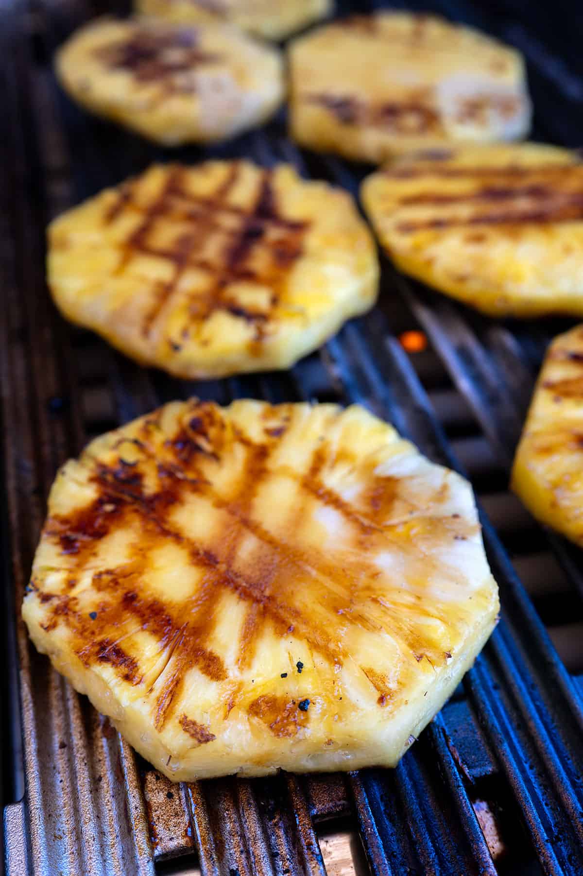 Grilled pineapple slices.
