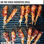 Bacon-wrapped shrimp on Ninja Grill.