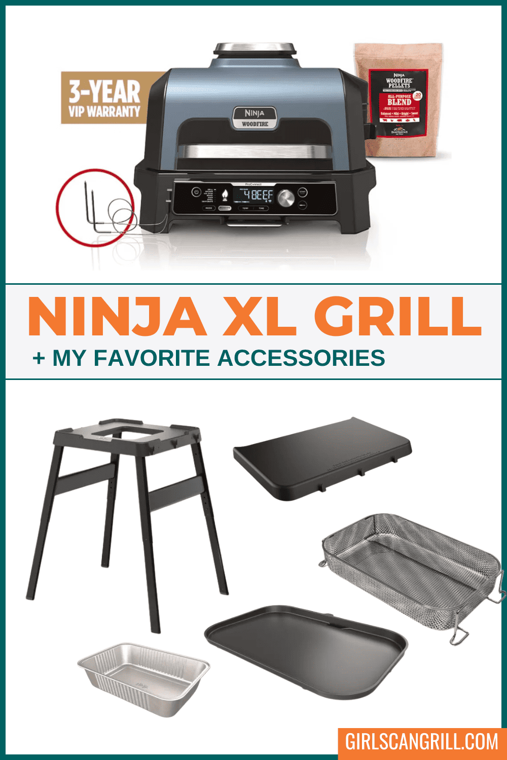 Ninja XL grill and accessories.